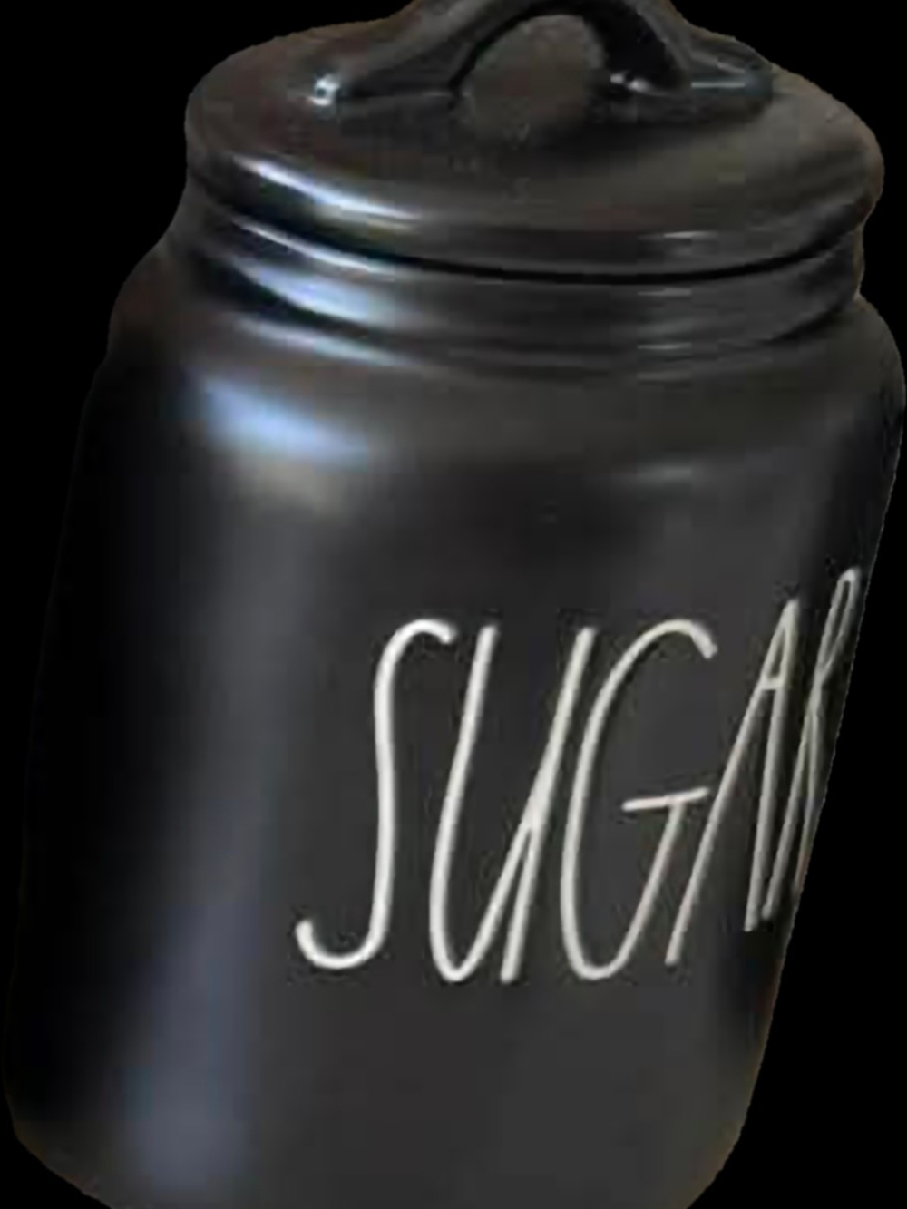 Rae Dunn Matte Black 'Sugar' Canister with Lid